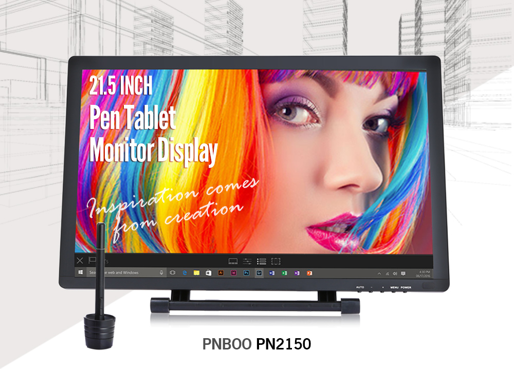 PNBOO PN2150 21.5 Inch Drawing Tablet Monitor Display with Clean Kit IPS Panel HD Resolution