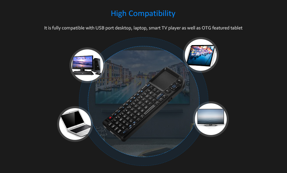 TR-MWK High Performance 2.4GHz Wireless QWERTY Keyboard Touchpad with Receiver for HTPC PS3 Xbox360