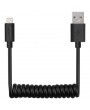 MFI Data Sync and Charge Lightning to USB Coiled Cable with 8 Pin Interface