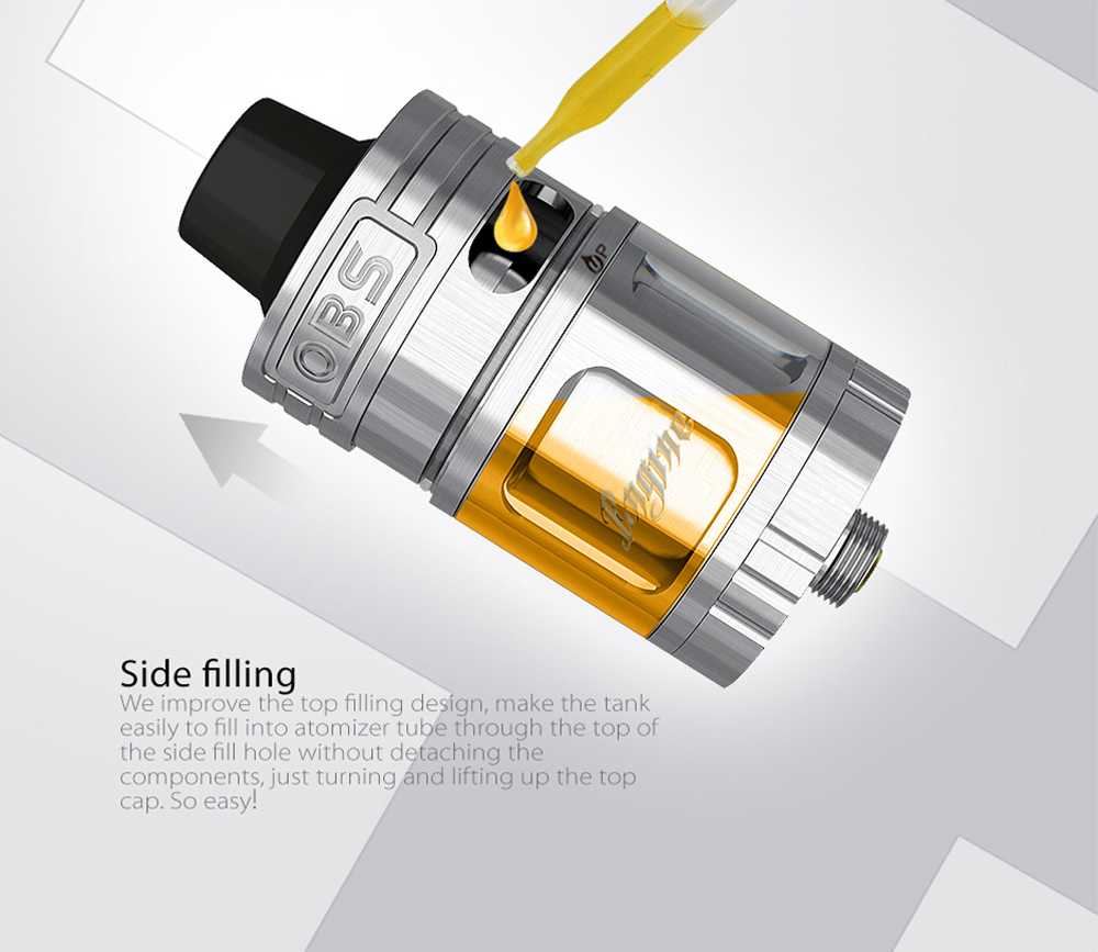 Original OBS Engine Mini RTA with 3.5ml Capacity / Top Airflow / Side Filling / Powerful DIY Deck for E Cigarette
