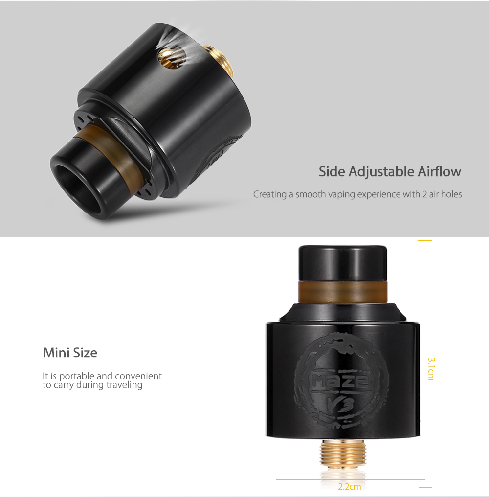 Original Hcigar Maze V3 RDA with Bottom Adjustable Airflow / Dual Posts for E Cigarette