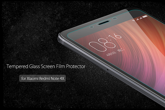 Luanke Anti Glare Shatterproof Anti-fingerprint Mobile Phone Smartphone Clear Tempered Glass Screen Protector Film for Xiaomi Redmi Note 4X Ultra-thin Explosion-proof Protector