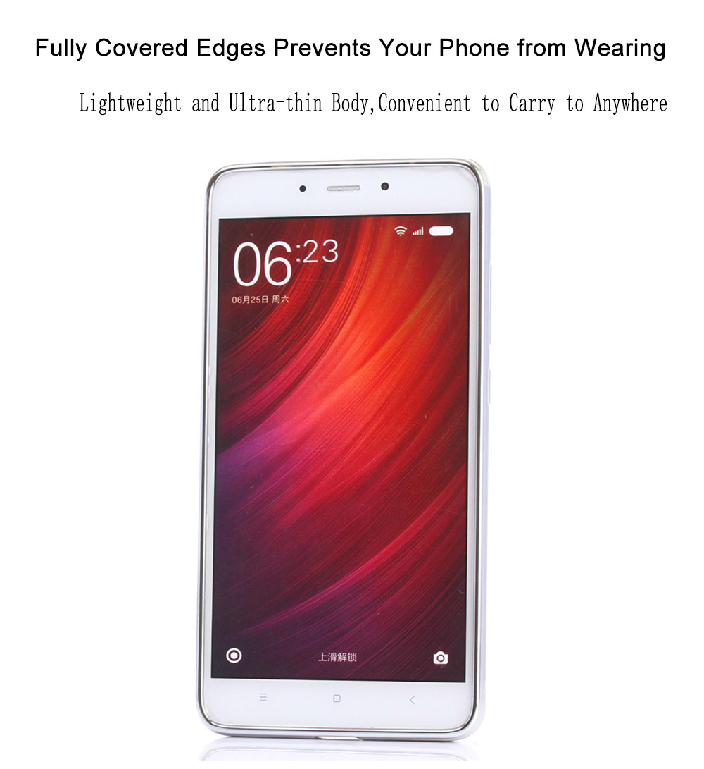 ASLING TPU Soft Protective Case for Xiaomi Redmi Note 4 Ultrathin Transparent Shell Electroplated Edge